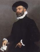 Giovanni Battista Moroni Portrait of a young Man Holding a Letter oil